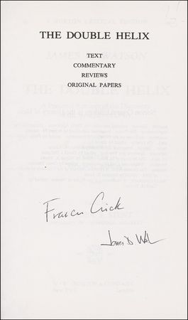 Lot #334 James D. Watson and Francis Crick Book - Image 1
