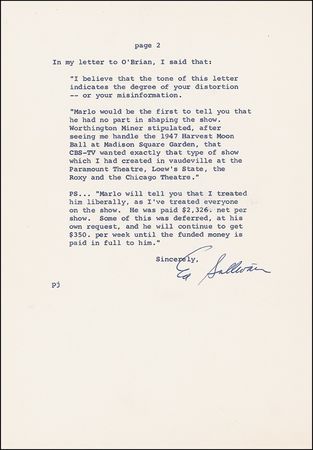 Lot #1123 Ed Sullivan: Taking issue with a “new vitriolic low” from a “bitchy” critic - Image 1