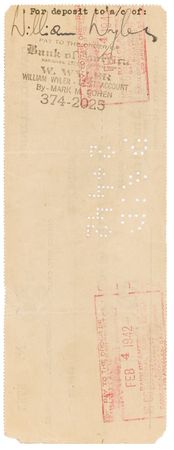 Lot #1083 David O. Selznick and William Wyler Check - Image 2