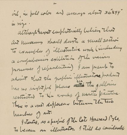 Lot #549 N. C. Wyeth catalogues his own accomplishments, mentions his teacher, Howard Pyle, and clearly differentiates his ambitions as a commercial and a “serious” artist - Image 2
