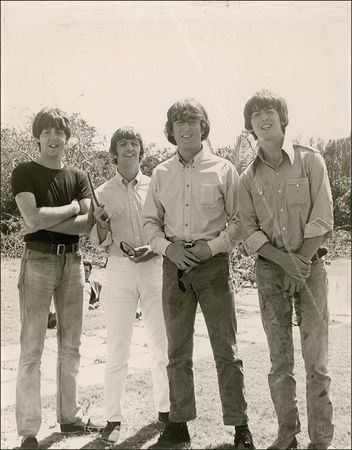 Lot #592 Beatles: COME TOGETHER: All four BEATLES sign on the set of HELP! - Image 2