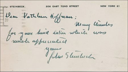Lot #526 John Steinbeck Handwritten Letter Signed - Image 2