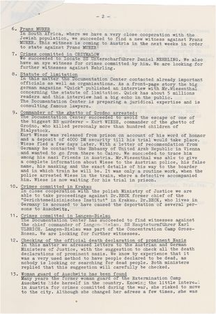 Lot #336 Simon Wiesenthal Signed Document - Image 2