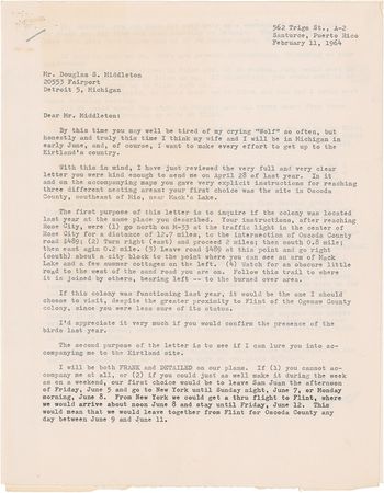 Lot #287 Nathan Leopold: JAILBIRD AND ORNITHOLOGIST: Jazz Age thrill-killer NATHAN LEOPOLD recalls the donation of a rare bird group “as bailee at will” following his conviction - Image 2