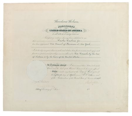 Lot #125 Woodrow Wilson Signed Document - Image 1