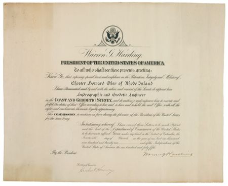 Lot #49 Warren G. Harding and Herbert Hoover Signed Document - Image 1