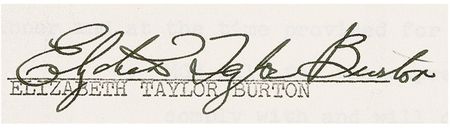 Lot #993 Elizabeth Taylor and Richard Burton Signed Document - Image 1