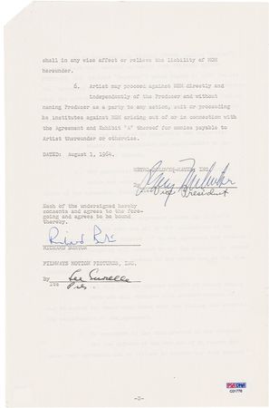 Lot #993 Elizabeth Taylor and Richard Burton Signed Document - Image 3