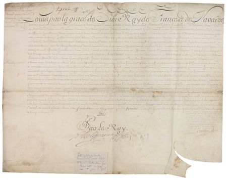 Lot #239 Louis XV Signed Document - Image 1