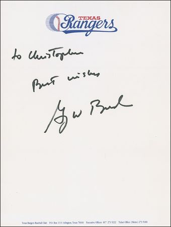 Lot #5 George W. Bush Signature