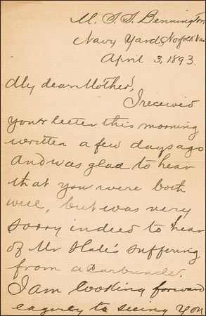 Lot #340 John A. Lejeune Handwritten Letter Signed - Image 1