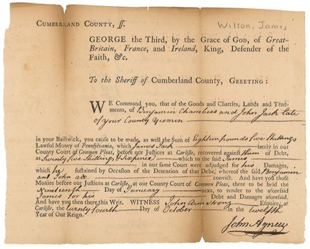 Lot #172 Declaration of Independence: Wilson, James Signed Document - Image 1
