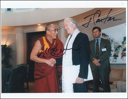 Lot #6 Jimmy Carter and Dalai Lama Signed