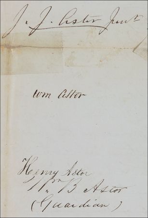 Lot #130 Astor Family Signed Document - Image 2