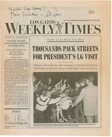 Lot #17 Bill Clinton and Al Gore Newspaper