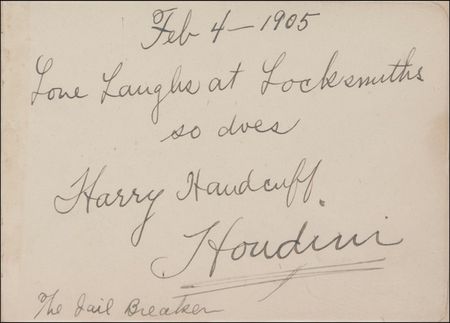 Lot #869 Harry Houdini: JAIL BREAKER: HOUDINI signs shortly after his return to America - Image 2