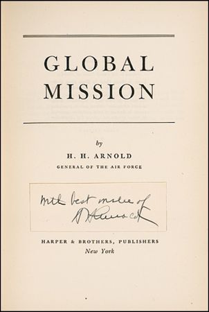 Lot #301 Hap Arnold Signature and Book - Image 1