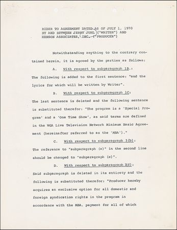 Lot #859 Jim Henson Signed Document - Image 1