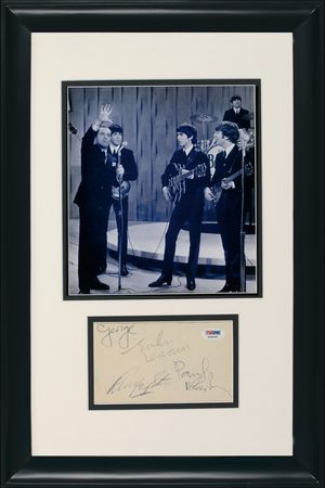 Lot #545 Beatles: LOVE THEM DO: Vintage set of FAB FOUR signatures - Image 1