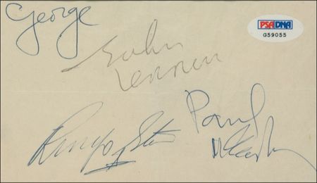 Lot #545 Beatles: LOVE THEM DO: Vintage set of FAB FOUR signatures - Image 2