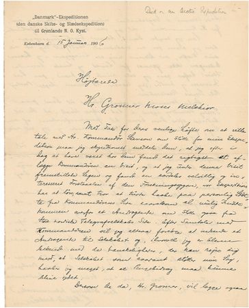 Lot #258 Ludvig Mylius-Erichsen Handwritten Letter Signed - Image 1