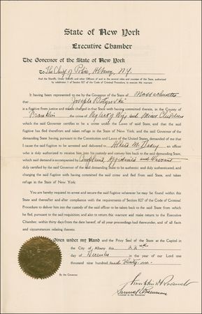 Lot #109 Franklin D. Roosevelt Signed Document - Image 1