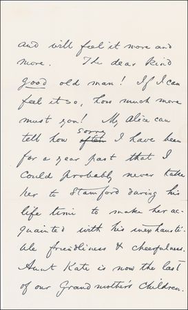 Lot #472 William James: ?THE ORDERLY WORKINGS OF A DIVINE WISDOM?: JAMES sends condolences on the death of an uncle - Image 2