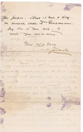 Lot #308 Joshua Lawrence Chamberlain: NEW ARRIVAL: ?I am very glad I have a nice girl? - Image 2