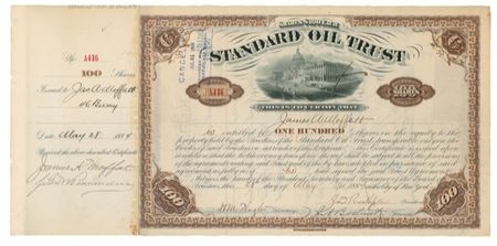 Lot #278 John D. Rockefeller and Henry M. Flagler Stock Certificate - Image 1