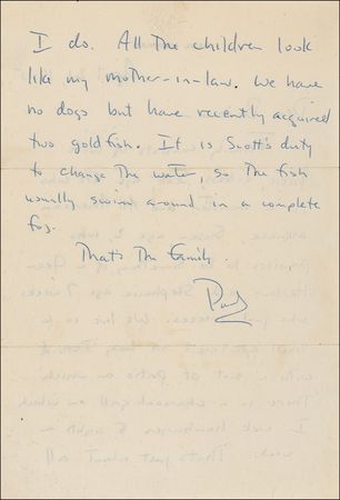 Lot #936 Paul Newman: NEWMAN?S OWN: During his Broadway run in The Desperate Hours, promising up-and-comer PAUL NEWMAN writes on his young ?first? family - Image 2