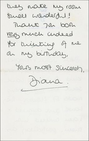 Lot #175 Diana: A PRINCESS TURNS 25: DIANA sends thanks for “the glorious mass of flowers” - Image 2