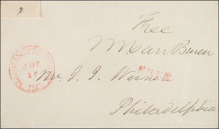 Lot #122 Martin Van Buren Free Frank - Image 2