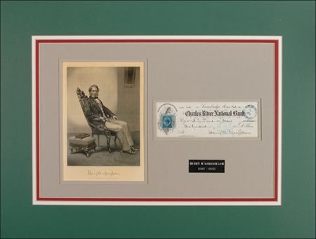 Lot #479 Henry Wadsworth Longfellow Check - Image 1