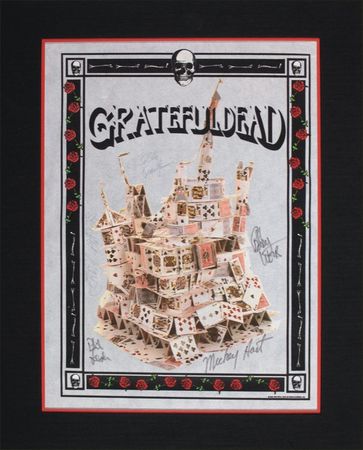 Lot #618 Grateful Dead: HOUSE OF CARDS: The GRATEFUL DEAD sign artwork for their Built to Last Tour tee shirt - Image 1