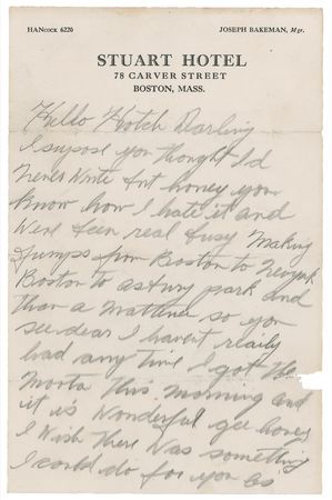 Lot #631 Billie Holiday: “Goddam it all why cant they just leave me alone?”: BILLIE HOLIDAY writes from the road and ends on a note of desperation: “I’ll close and get as high as I can” - Image 1