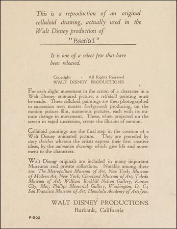 Lot #512 Walt Disney: SO DEER TO HIS HEART: DISNEY signs a color image from Bambi - Image 2