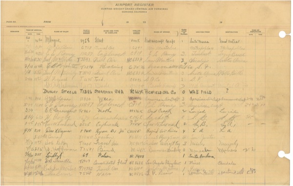 Lot 452 Charles Lindbergh: Signing a 1930 airport register