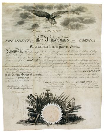 Lot #85 James Monroe: Monroe naval appointment - Image 1