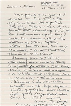 Lot #312 Clyde Tombaugh: ?I do not think that there is a 10th planet.? - Image 1