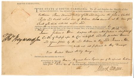 Lot #183 Declaration of Independence: Heyward, Jr., Thomas Signed Document - Image 1