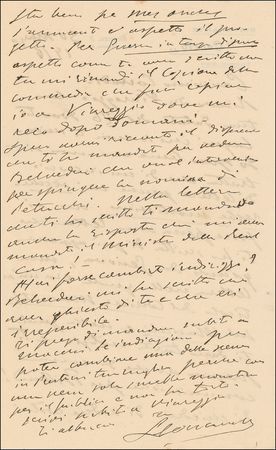 Lot #733 Ruggiero Leoncavallo Handwritten Letter Signed - Image 3