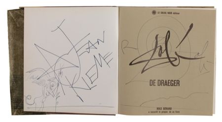 Lot #488 Salvador Dali: SURREAL LIFE: DALI signs an illustrated monograph with an original sketch - Image 1