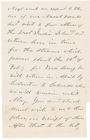 Lot #52 U. S. Grant: ISLAND HOLIDAY: GRANT writes from Havana on the ?great magnificence? of his lodgings and a ?terrific earthquake,? and notes that ?I would like to make enough to get me a house in Washington? - Image 2