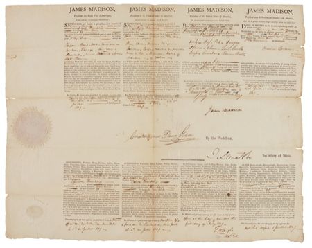 Lot #77 James Madison Signed Document - Image 1