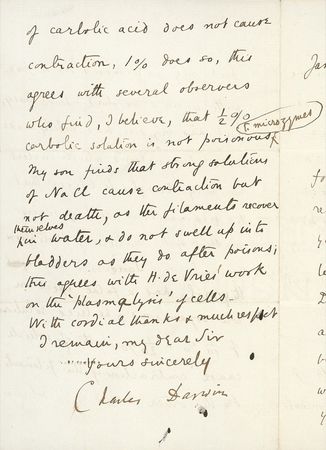 Lot #180 Charles Darwin: “THE GREATEST TRIUMPH OF SCIENCE”: DARWIN excitedly reports on recent findings on the origins of infectious diseases - Image 4