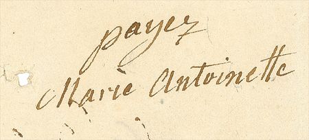 Lot #255 Marie Antoinette: THE QUEEN’S CALCULATOR: MARIE ANTOINETTE signs a 1784 pay order for a “mathematical master” - Image 2