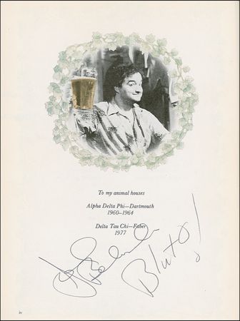 Lot #866 John Belushi: “To-GA! To-GA!”: BELUSHI signs an Animal House book as Bluto - Image 2