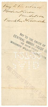 Lot #109 Franklin D. Roosevelt: “SO MANY ... THINGS WHICH PRESIDENT WILSON EXEMPLIFIED”: FDR organizes a peace award in honor of the former president - Image 3