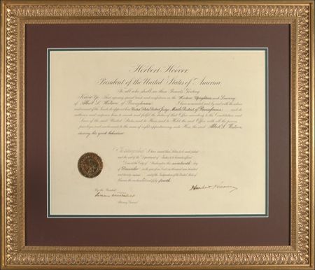 Lot #63 Herbert Hoover Signed Document - Image 1