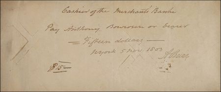 Lot #161 Aaron Burr Signed Note - Image 1